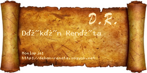 Dékán Renáta névjegykártya