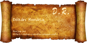Dékán Renáta névjegykártya